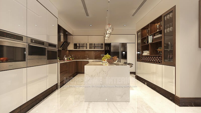 Thiết kế tủ bếp hiện đại đẹp cho nhà chung cư, biệt thự cao cấp đầy ấn tượng Thiết kế tủ bếp đẹp