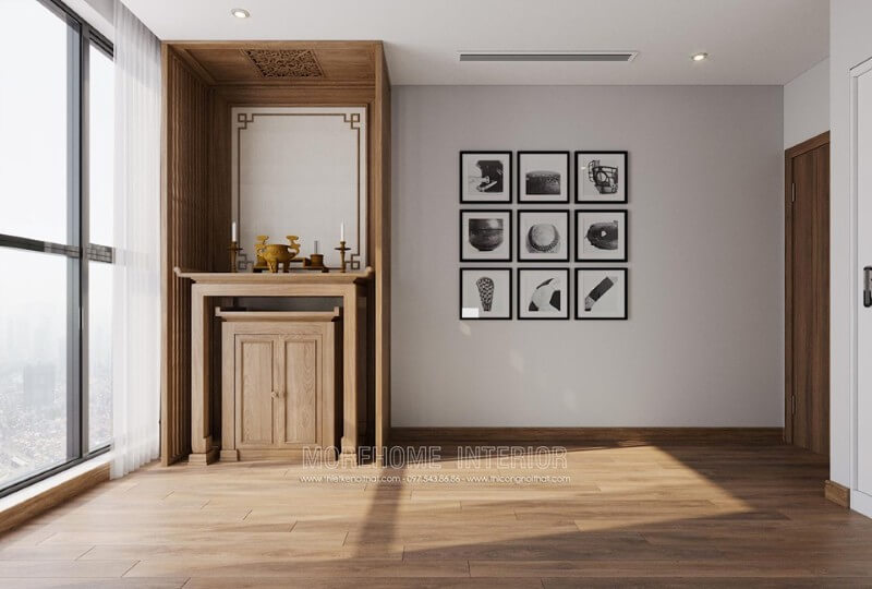 Thiết kế nội thất phòng thờ chung cư Mẫu nội thất chung cư