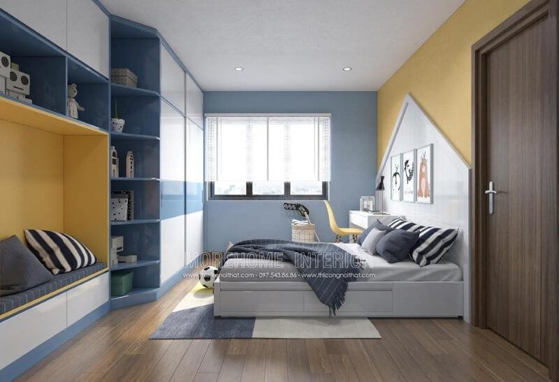 Giường ngủ gỗ Acrylic màu trắng khiến phòng ngủ của bé thêm ấn tượng