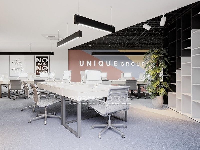 Mẫu thiết kế văn phòng đẹp, ấn tượng theo phong cách hiện đại, trẻ trung.