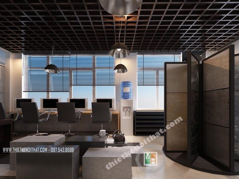 Thiết kế khu trưng bày đá theo dạng xoay tròn, linh hoạt khi di chuyển, tăng số lượng sản phẩm được trưng bày giúp tiết kiệm diện tích cho showroom và thuận tiện cho khách hàng.