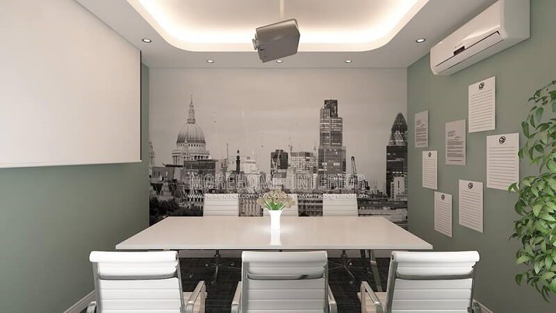 Giấy dán tường văn phòng cung cấp một không gian làm việc hiện đại, trẻ trung để tạo ra một nguồn cảm hứng cho nhân viên công ty.